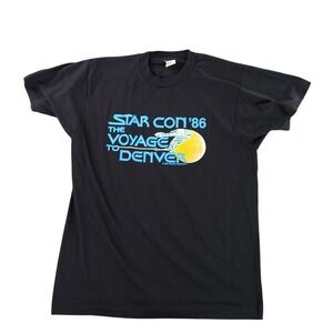 Vtg 1986 Star Con Denver Shirt Mens M L Single Stitch Screen Stars Star Trek Sci